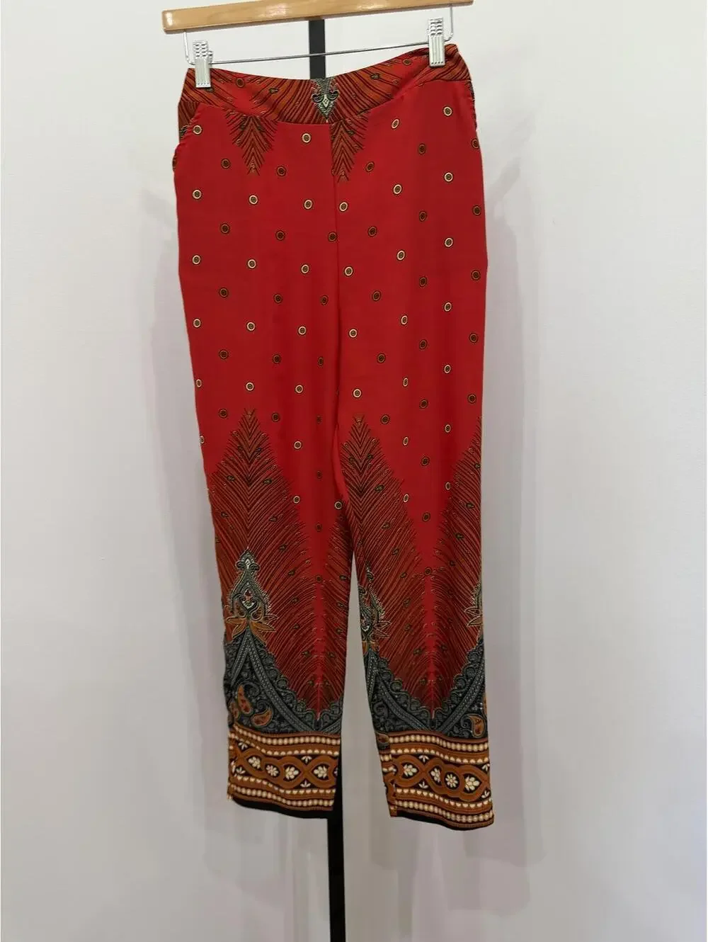 Red Printed Two-Piece Matching Set Top and Pants XS